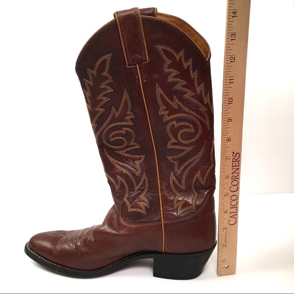 Justin Western Boots Brown Leather - Picture 7 of 8